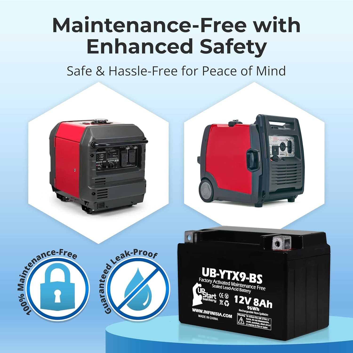 Leakproof 12V AGM Battery with Secure Terminal Alignment**