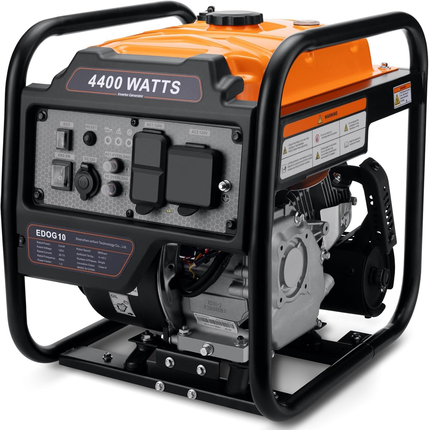 Power Equipment 4400 Watts Inverter Generator Gas Powered, Portable Open Frame G