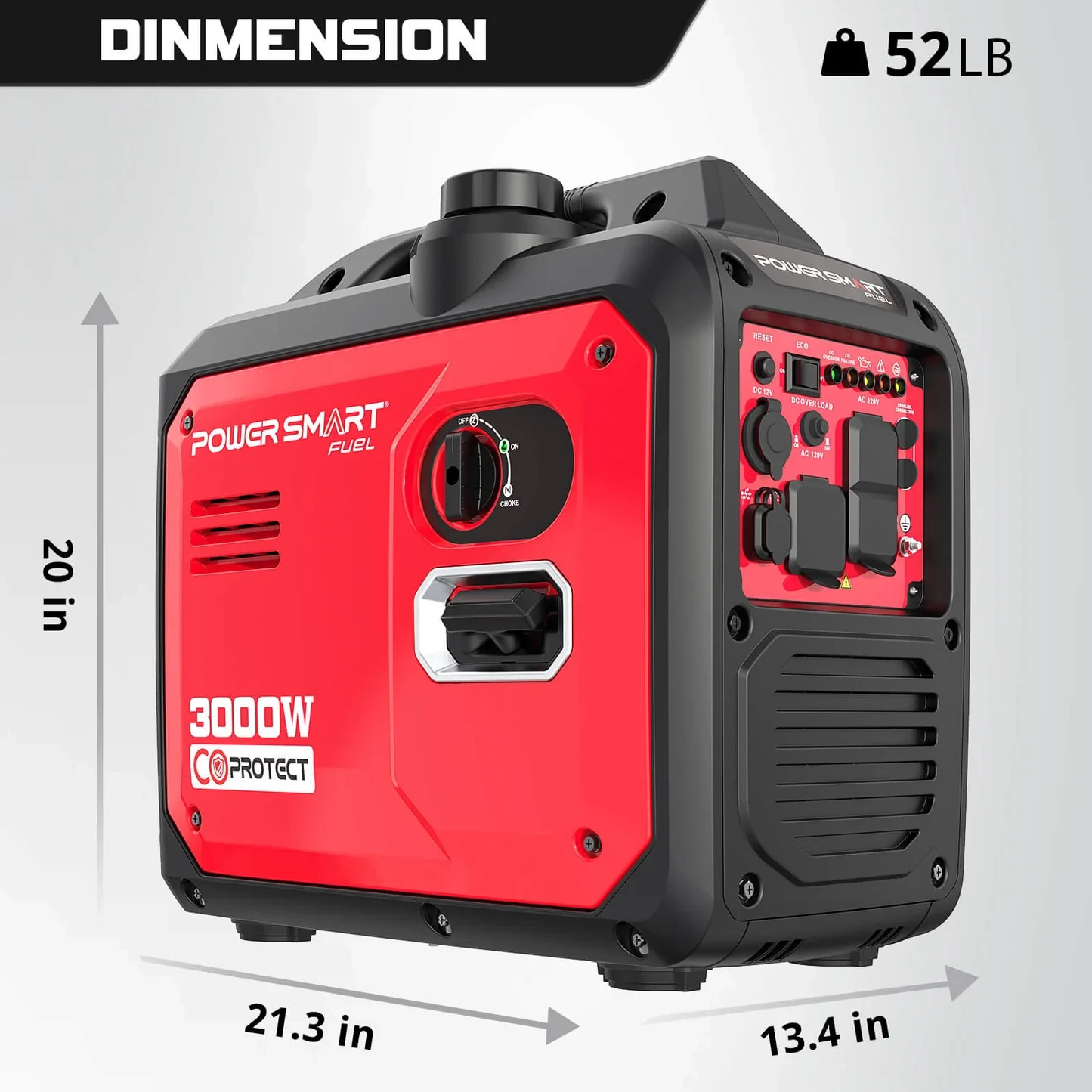 PowerSmart 3000W Inverter Generator | RV-Ready, CO Auto Shut-Off, 59 dB