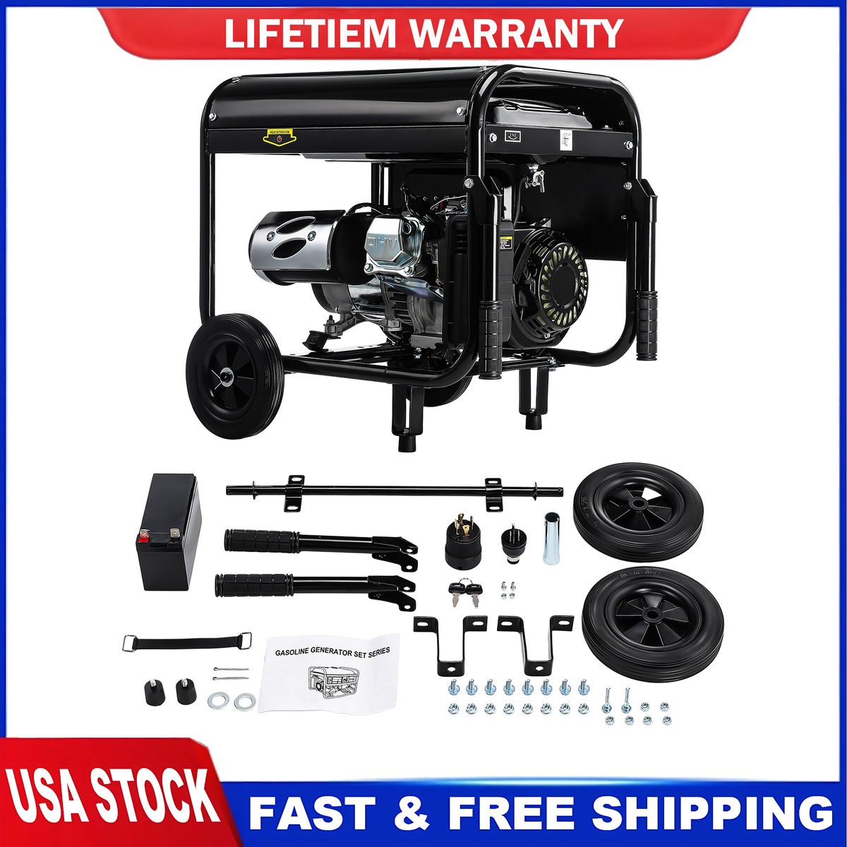 Electric Start Generator 110V Heavy Duty Gas Backup Generator