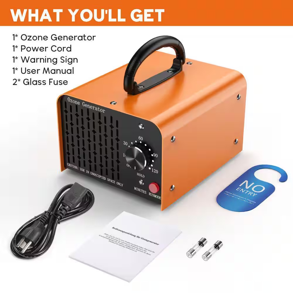 7000 Sq. Ft. 80,000 Mg Ion Generator Ozone Generator in Orange with Timer for Ca