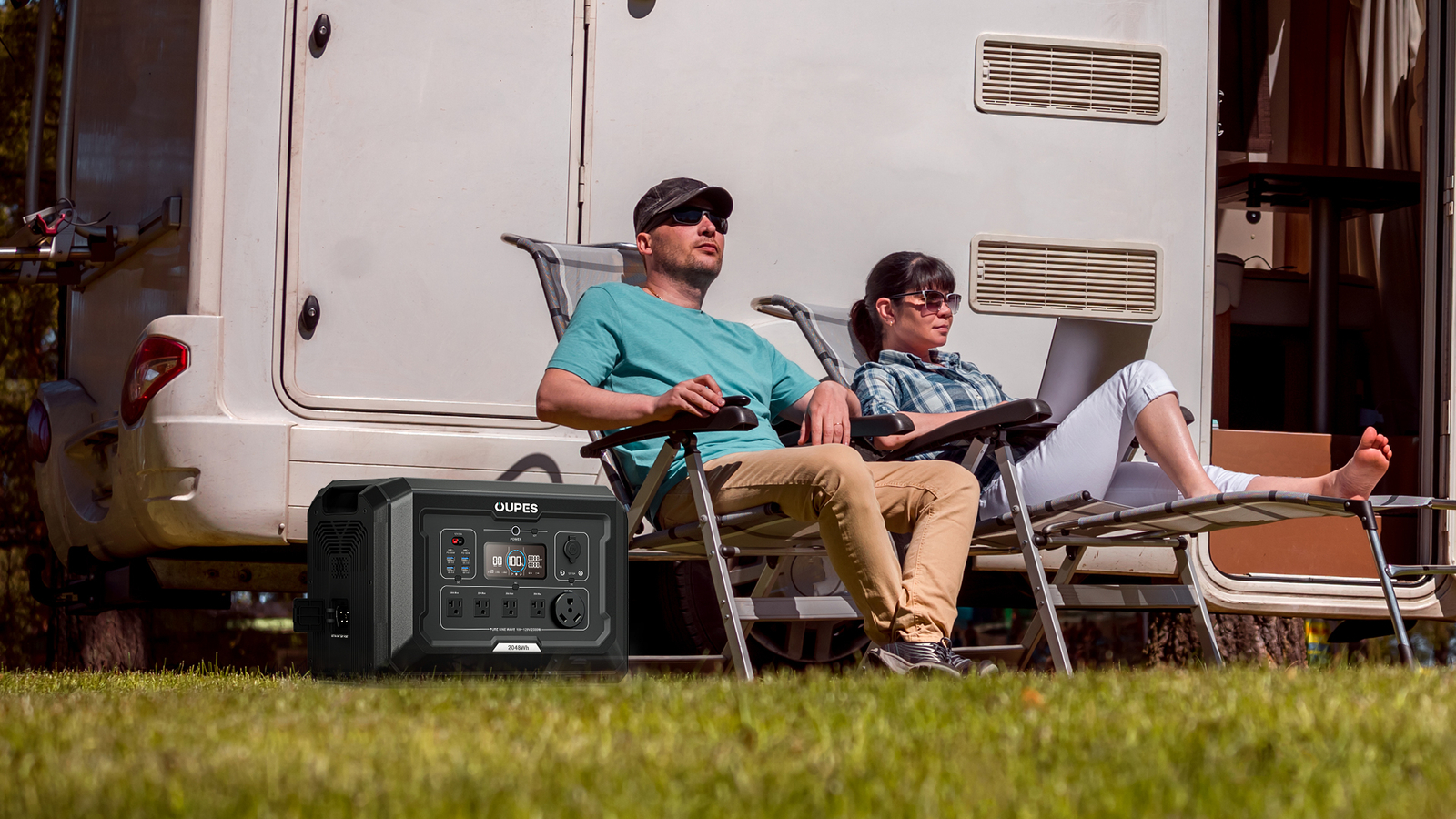 OUPES Mega 2 Portable Power Station 2500W/2048Wh Solar Generator LiFePO4 Battery