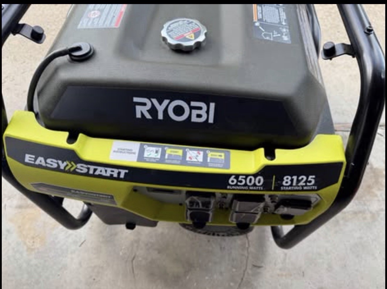New Ryobi 8125 Watts Portable Generator RY906500S Registered Local Pick Up