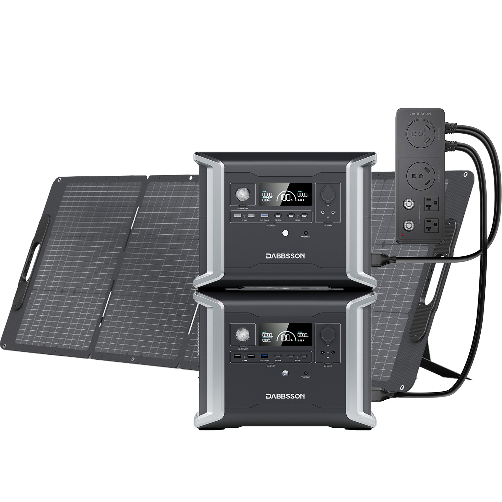 Power Station 2300W 2660Wh w/ Parallel Connector + Folding solar panel 210W