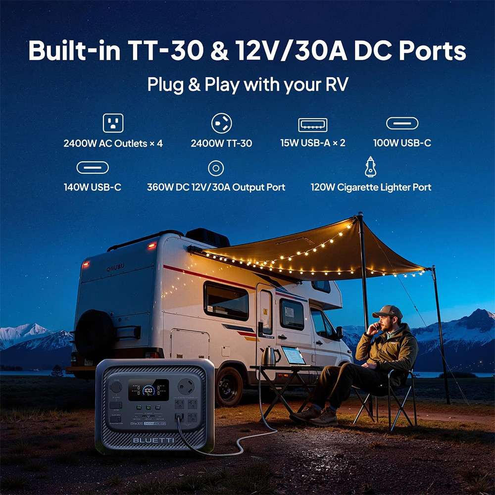 BLUETTI Elite 300 3014Wh Portable Power Station Generator for Camping RV Backup