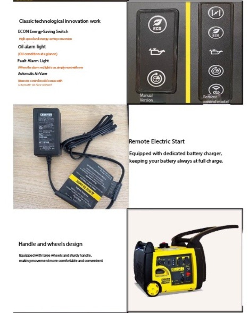 Generator LPG Gasoline 2KW 3KW 220V Inverter Home Use Low Noise RV Outdoor