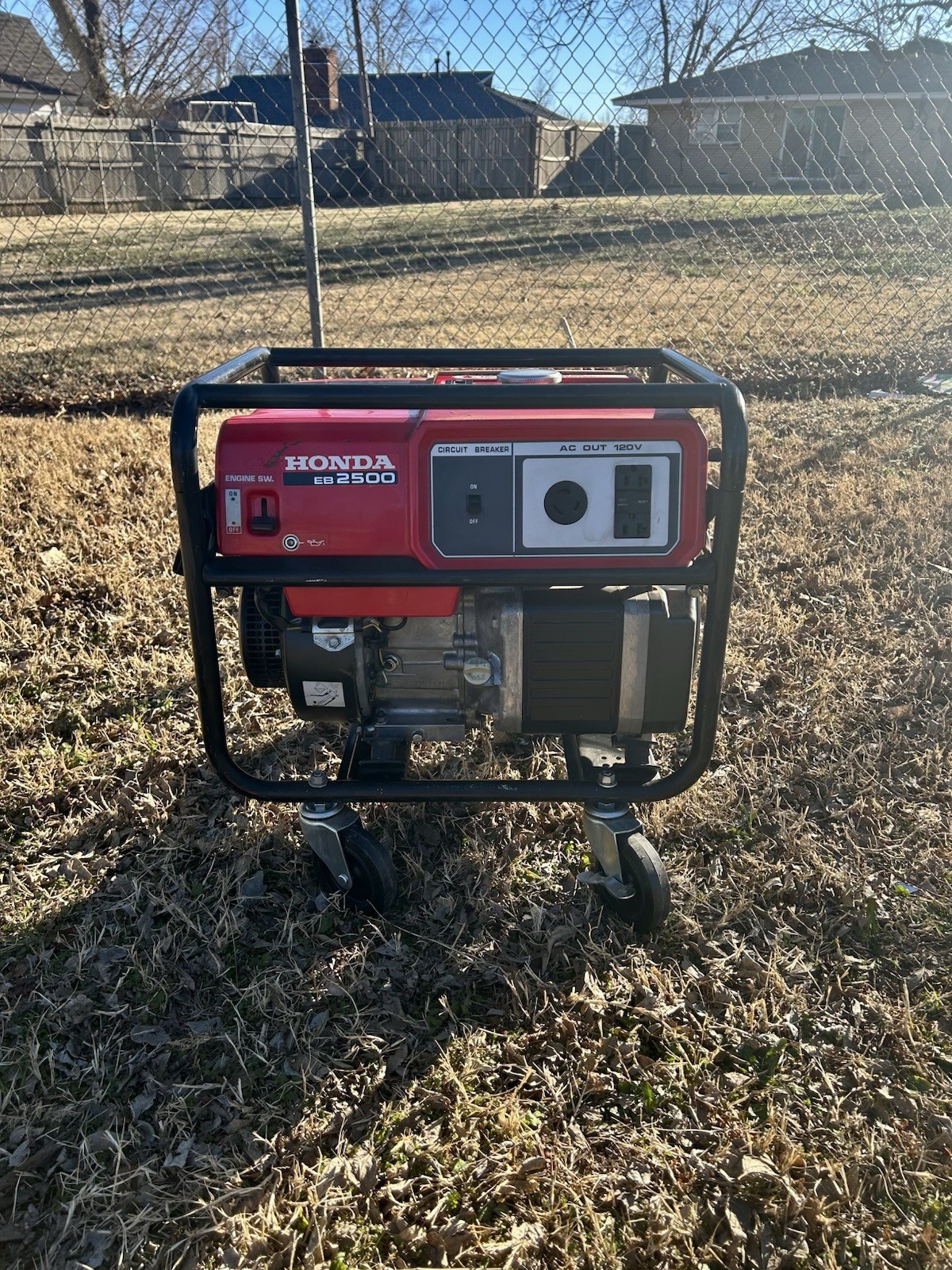 Honda EB2500 Portable Power Generator 120V Red/Black Metal AC Out