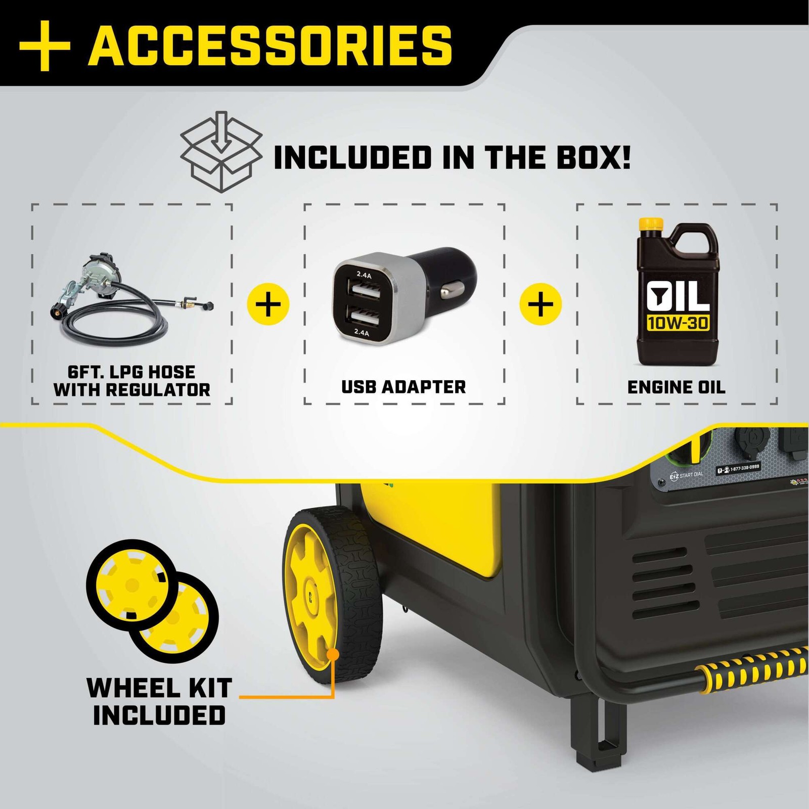 Champion Power Equipment, 8500/7000w Dual Fuel Inverter Generator Ele Start,