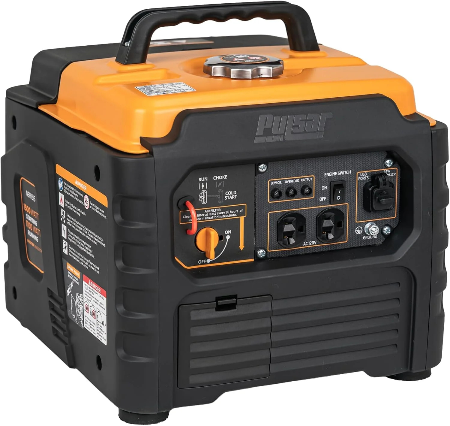 1500 Watt Portable Inverter Generator Gasoline Use for Jobsite Camping Outdoor &