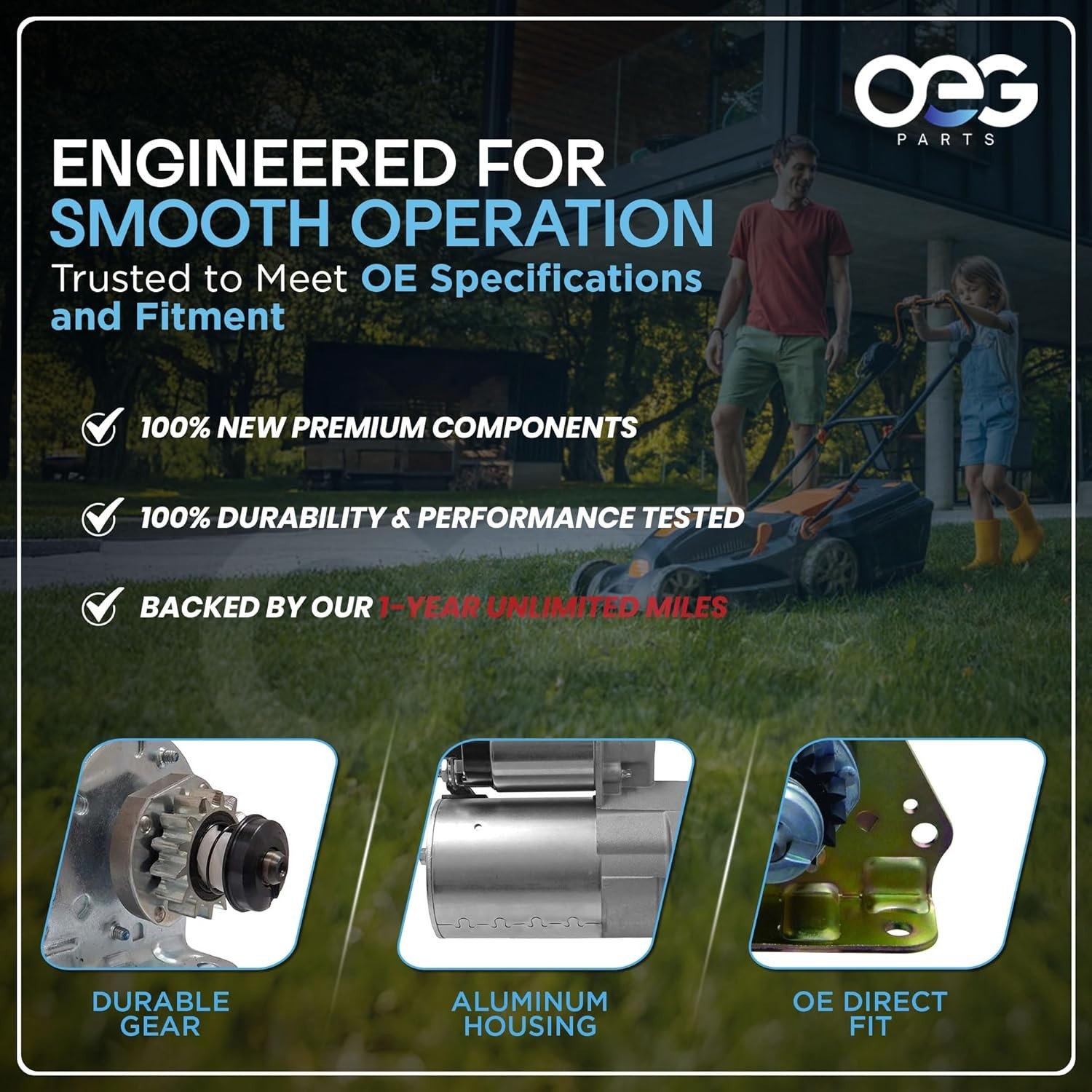 High-Performance New Starter for Onan Generator Models 191-2416, 191-1630