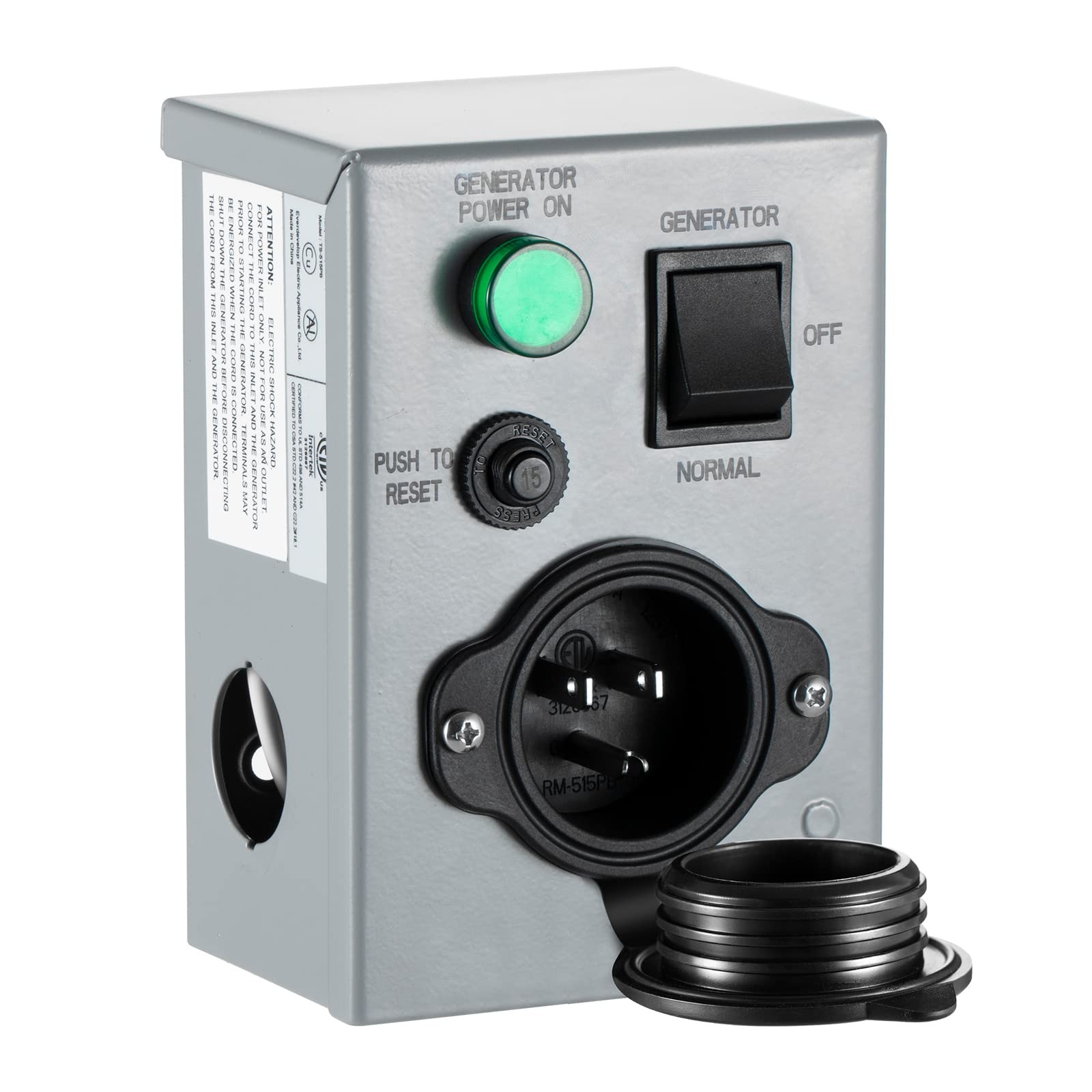 BOYISEN 15 Amp 125V Transfer Switch with Circuit Breaker & LED Indicator