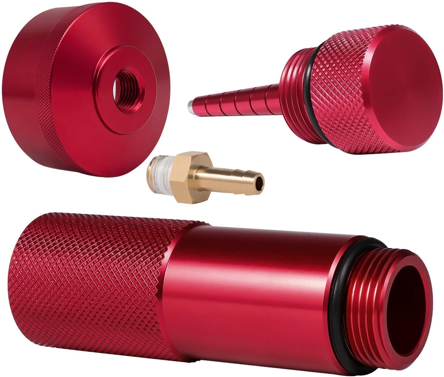 Generator Aluminum Extended Run Gas Cap with Brass Funnel for Honda EU2200i Red