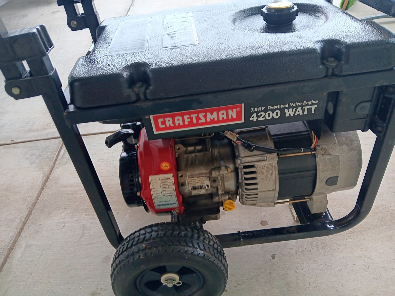 Craftsman 7.8 hp 4200 Watt overhead Valve, generator, Dolly style, Recoil start