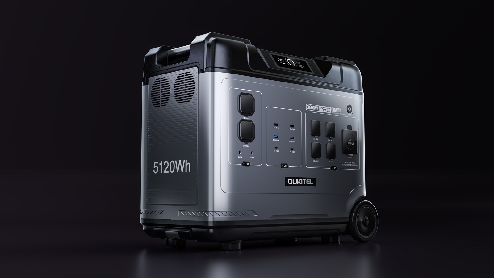 AC Power Station P5000 with 1*400W Solar Panel LiFePO4 5120 Wh Generator OUKITEL