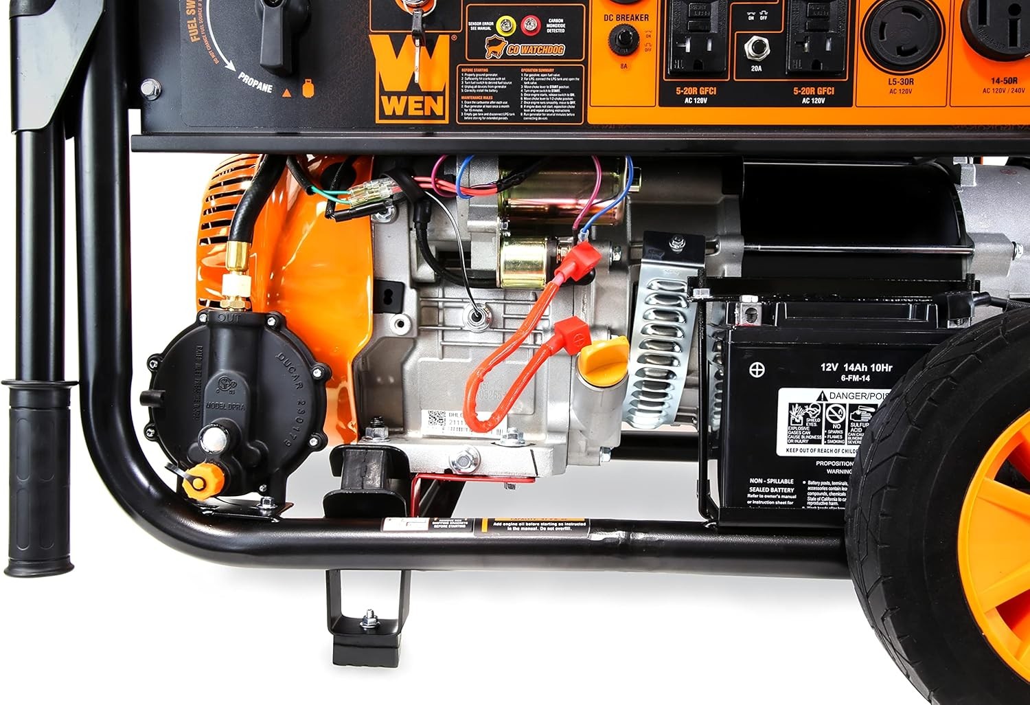 WEN 11,000-W Hybrid Portable Dual Fuel Generator with Electric Start, CO Sensor