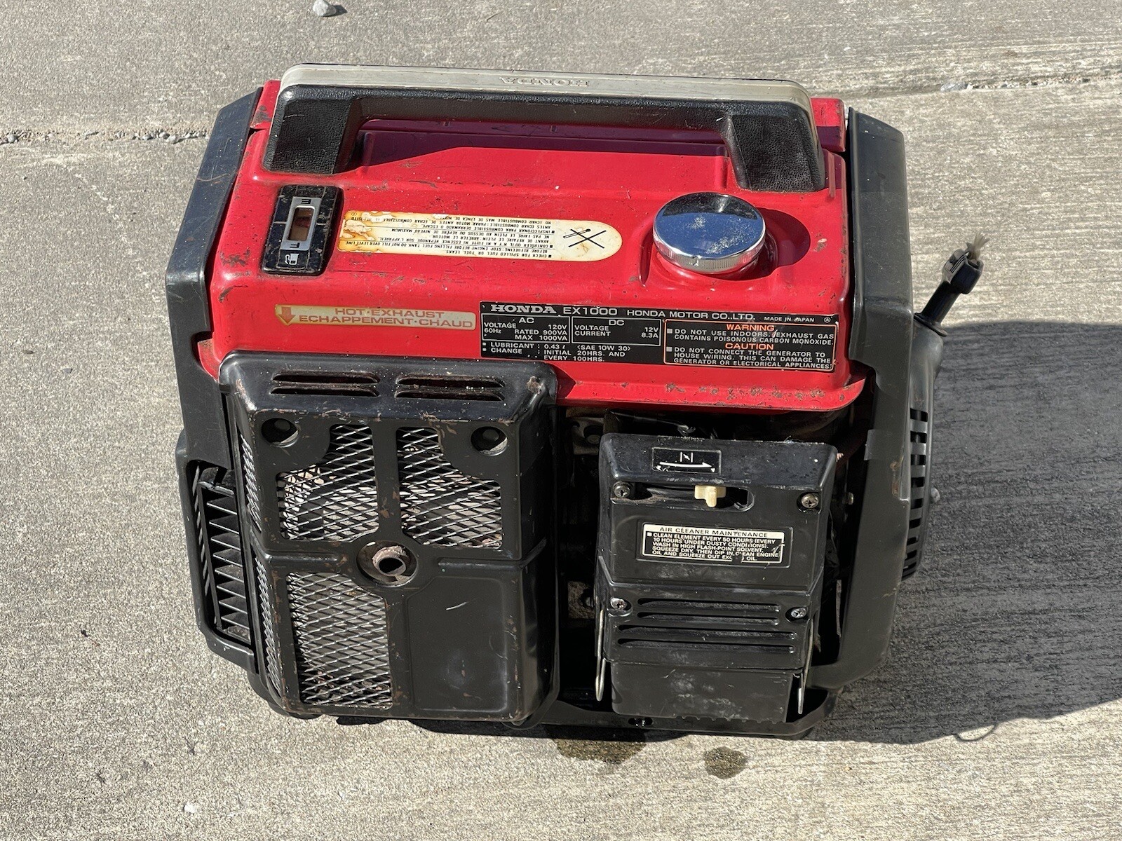 HONDA EX1000 120V 8.3A 97cc 1000W PORTABLE AC/DC GAS POWERED ELECTRIC GENERATOR