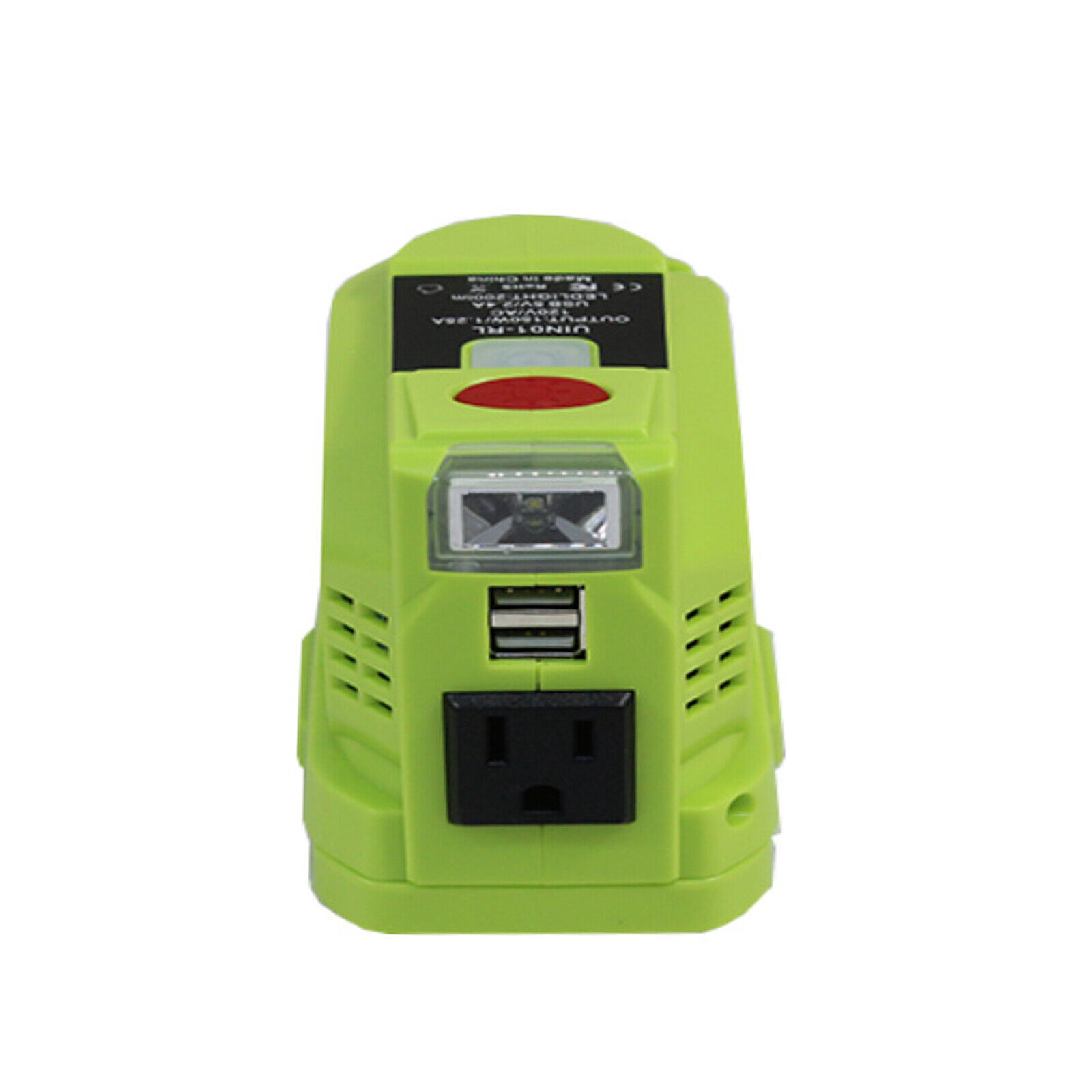 150W Power Source Li-Ion Supply Inverter 2 USB Ports W/LED Light For Ryobi 18V