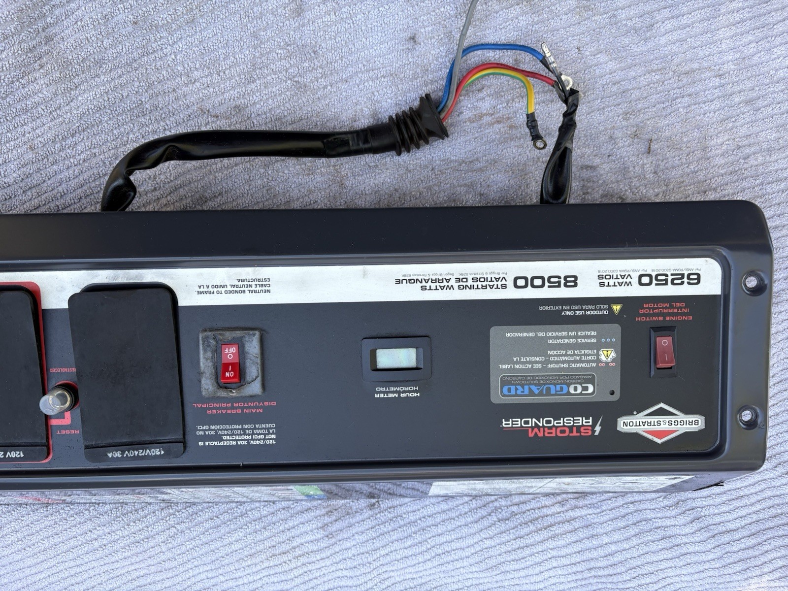 Briggs & Stratton 8500 Watt Generator Control Panel #84007633 #030798A *parts*