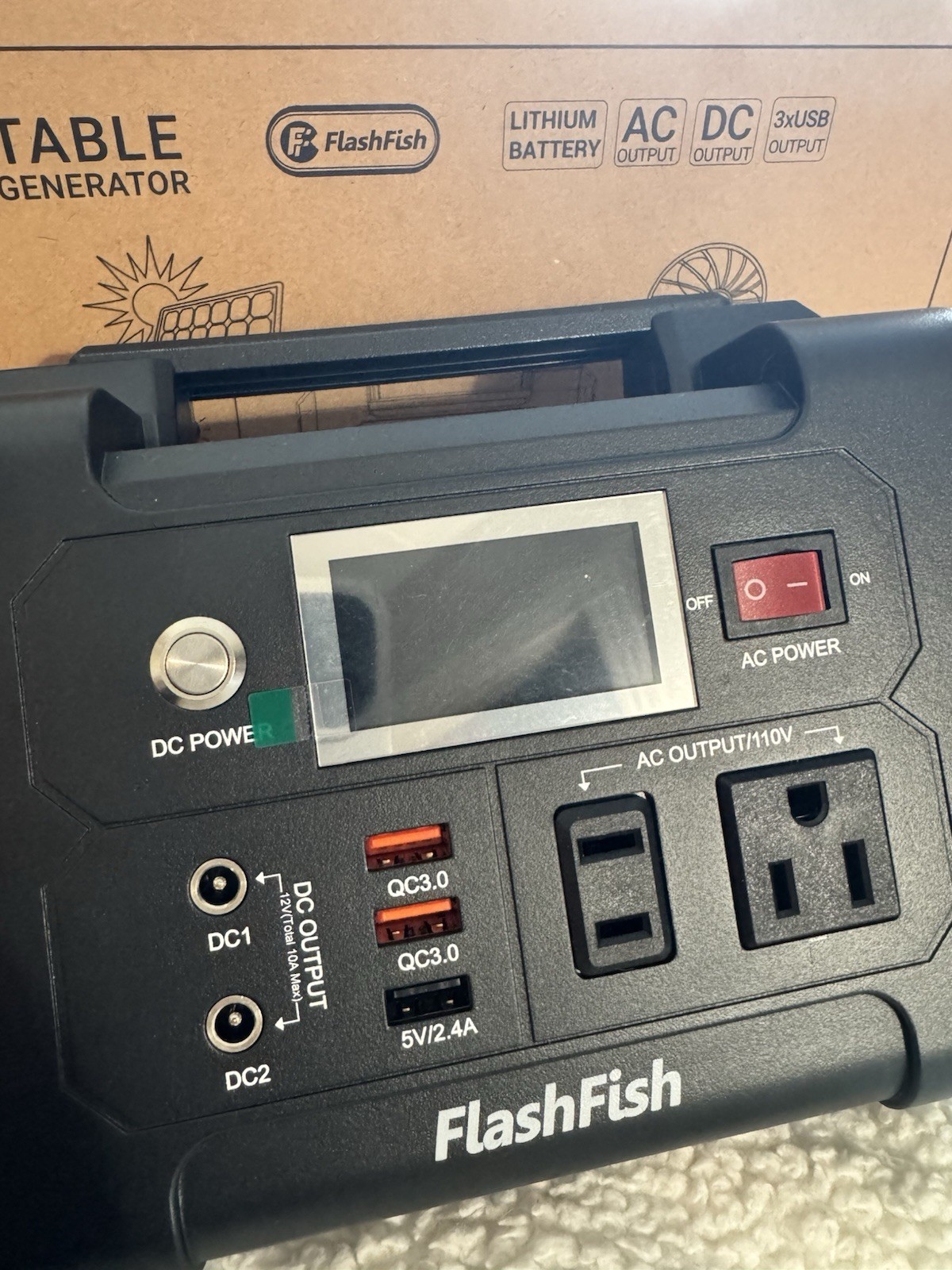 FlashFish Portable Solar Generator Lithium-Ion AC/DC/USB Multifunction