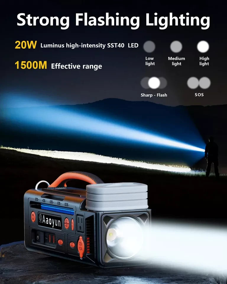 Aaoyun Portable Power Station 300W, 296Wh Battery Back-Up for Outdoor Indoor Use