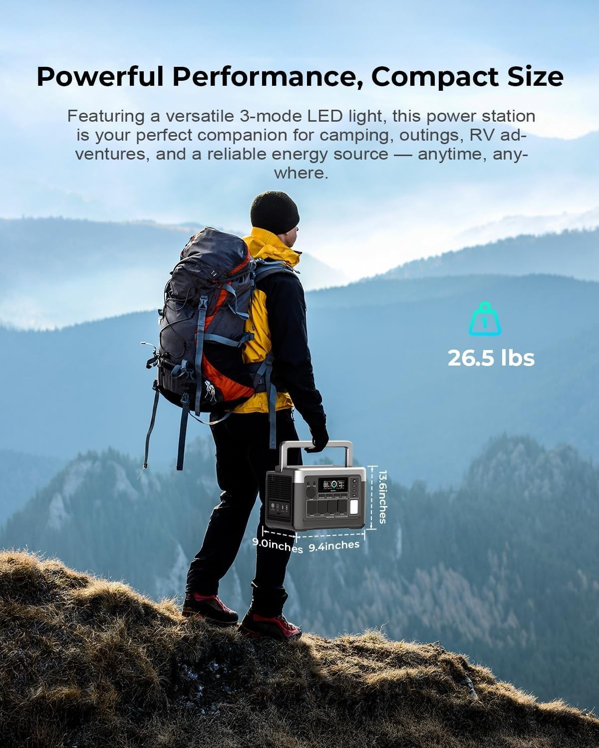 OUKITEL 1024Wh Power Station, 1800W Solar Generator, LiFePO4 Battery Backup