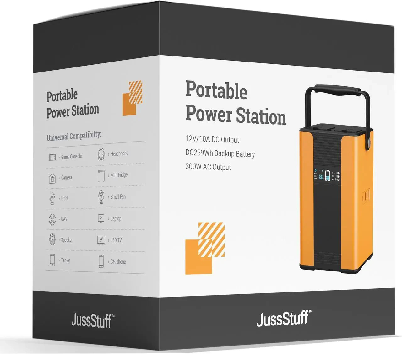 JussStuff Portable Power Station 70,200 mAh/259Wh Battery(Slightly Damaged Packa
