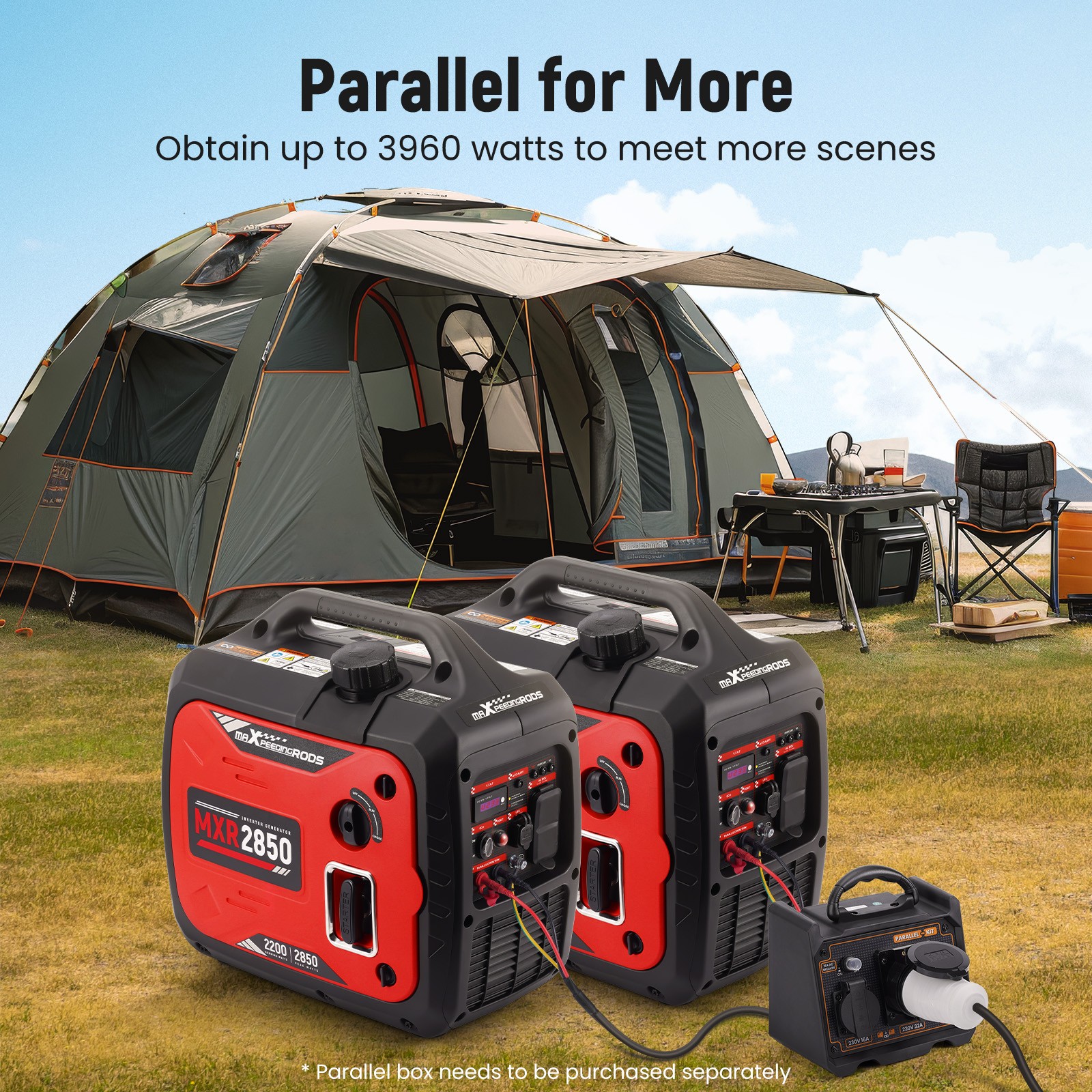2200W/2850W Portable Inverter Generator Gas Powered Quiet For Camping RV Travel