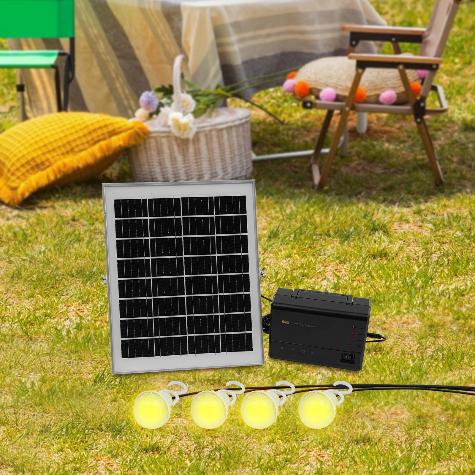 Solar Inverter, Power Generator, Solar Generator with Bulbs & Solar Panel SALE