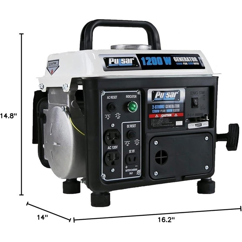 Portable Gas Generator 1200W Peak Lightweight Durable Camping Outdoor Use