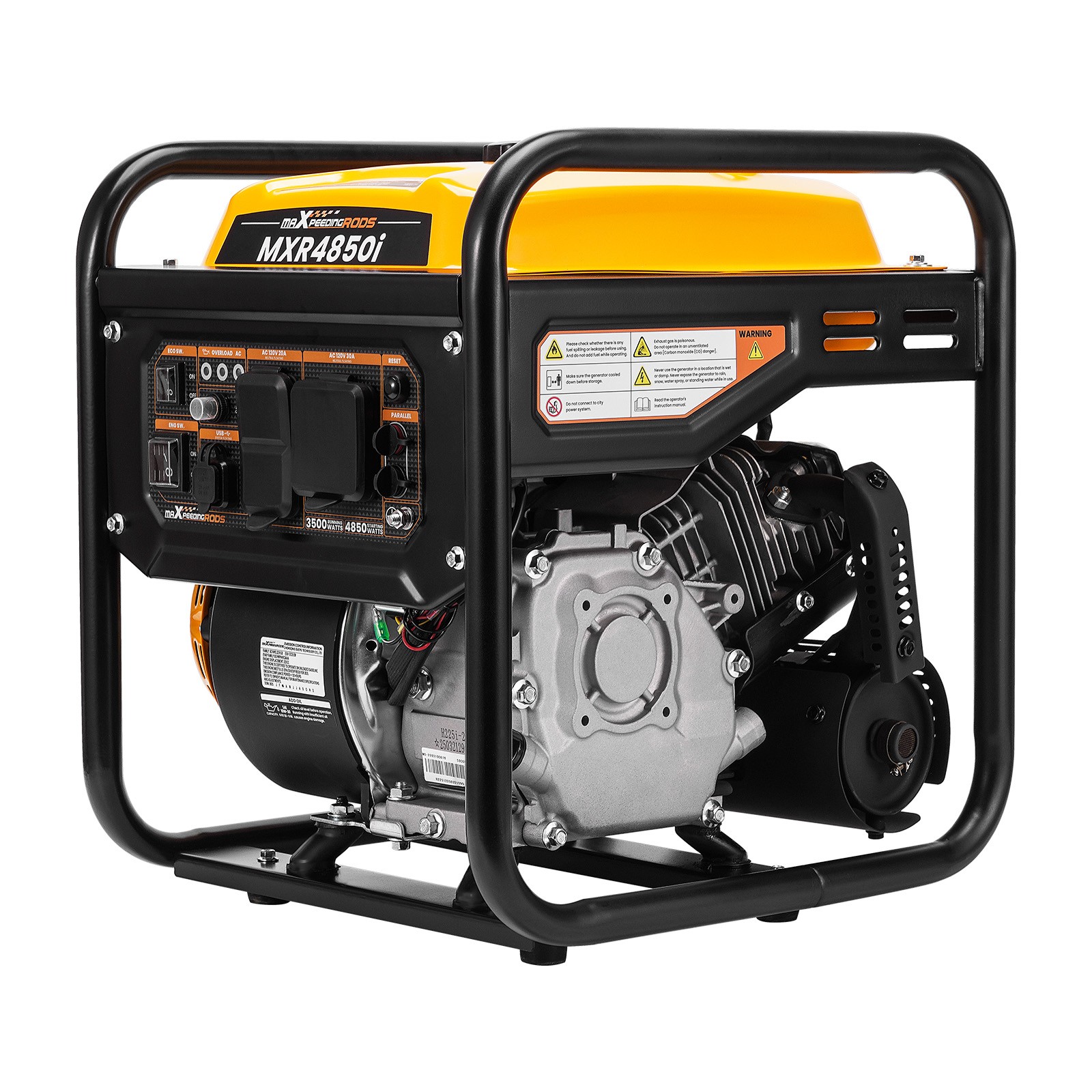 Portable Inverter Generator 3500W Quiet 72dB ECO Mode 7.5L Tank Capacity