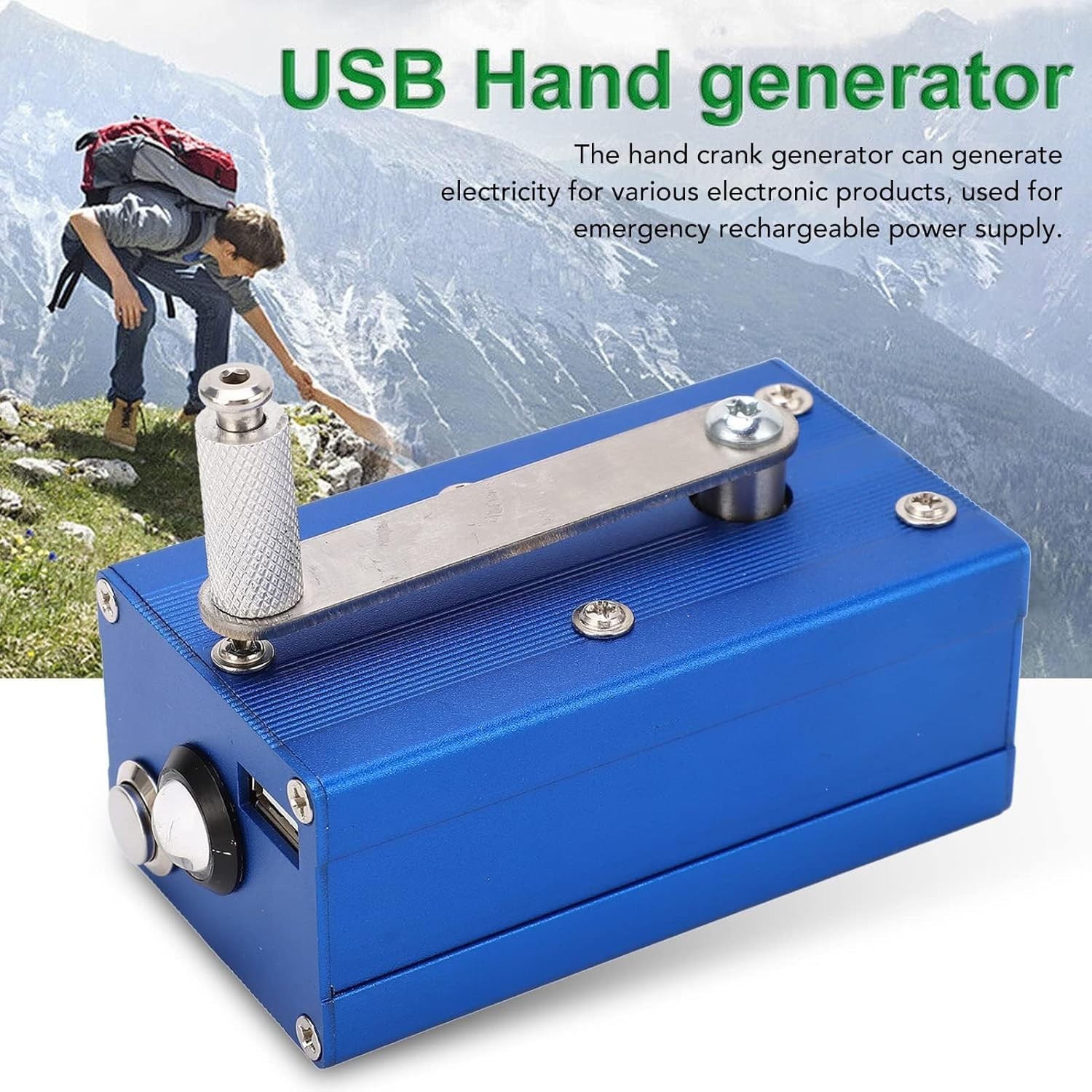 Hand Crank Generator USB Charger Super Capacitor Portable Emergency Power