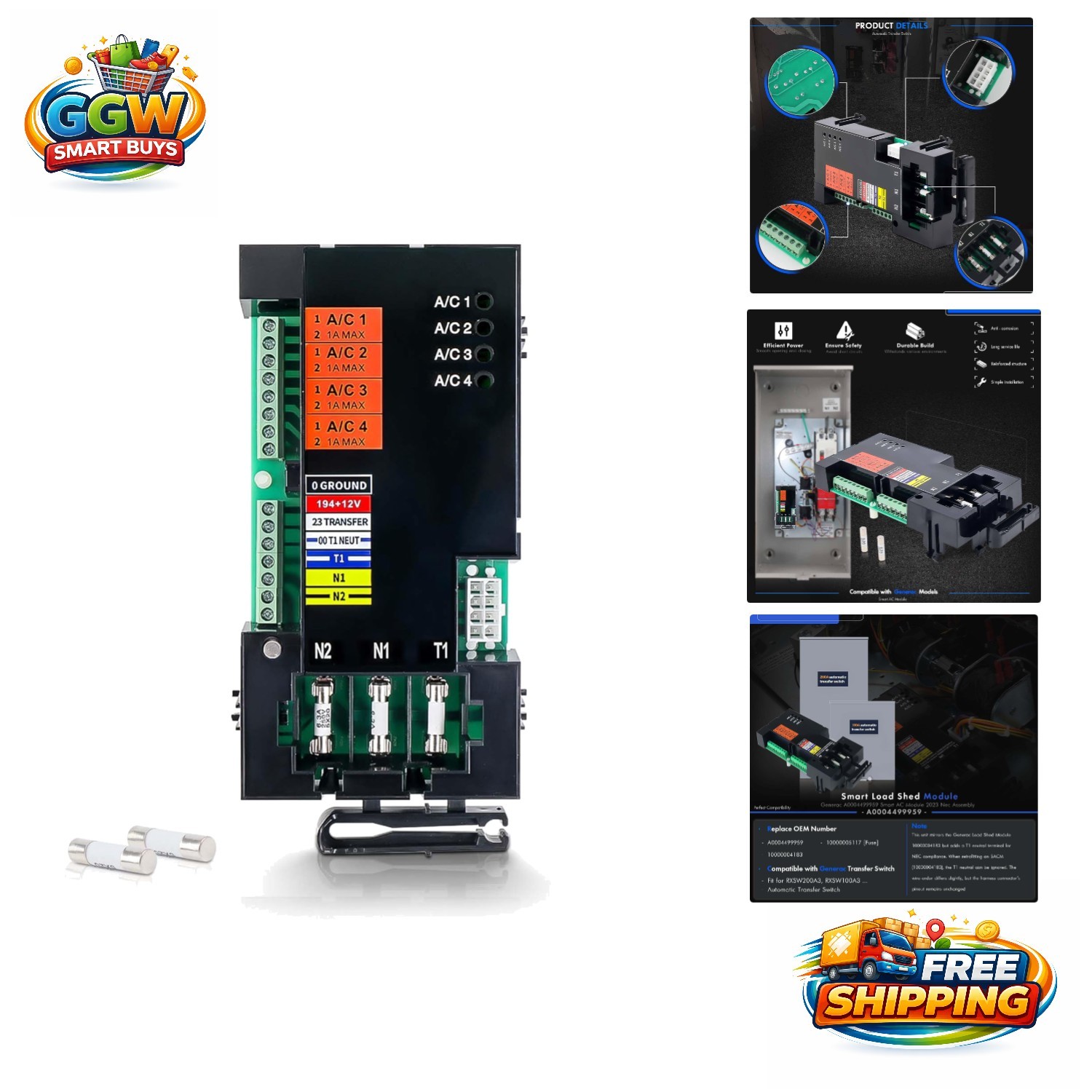 200 Amp Smart AC Module with Load Shedding for Generac Automatic Transfer Switch