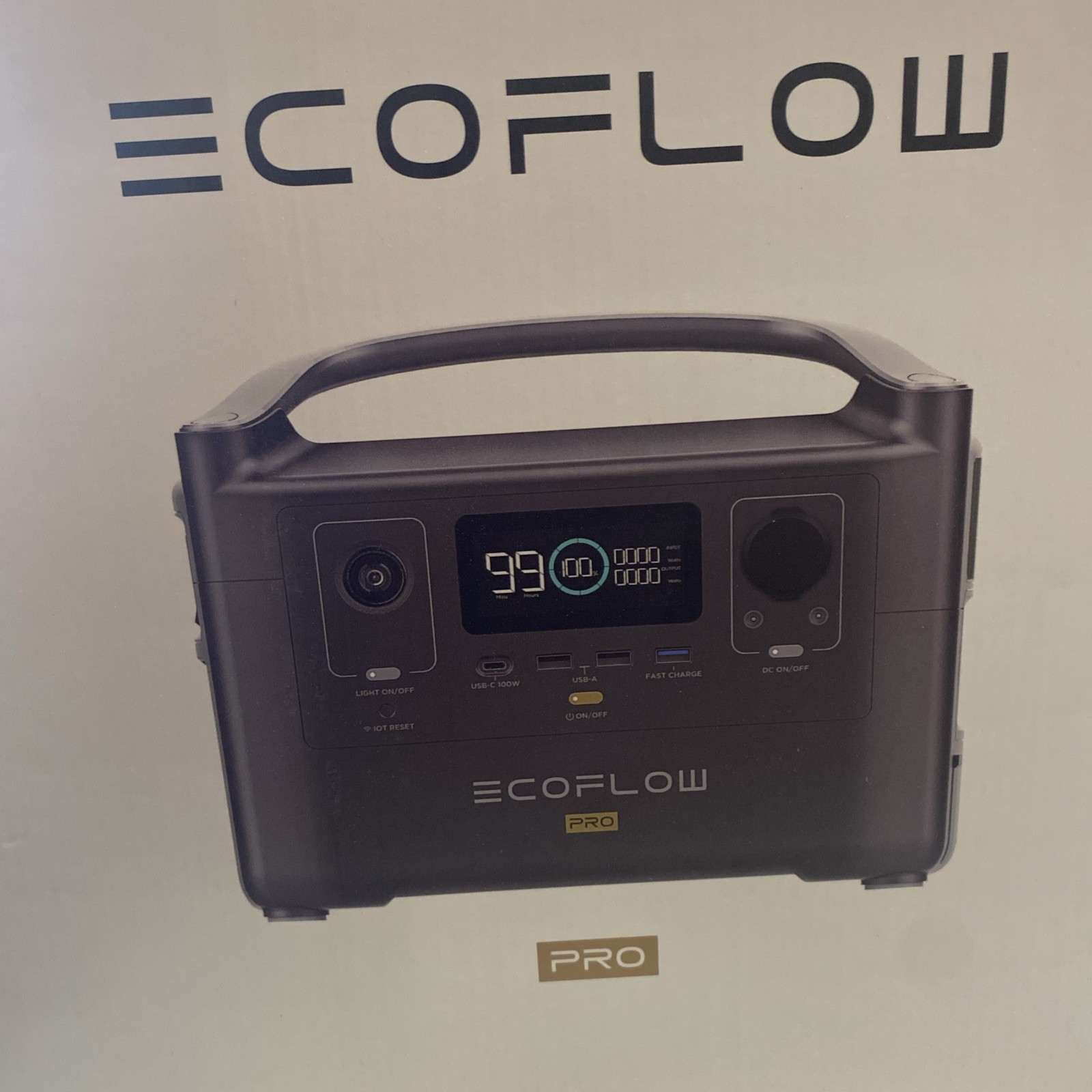 EcoFlow RIVER Pro Portable Power Station 720Wh 600W Solar Generator Black