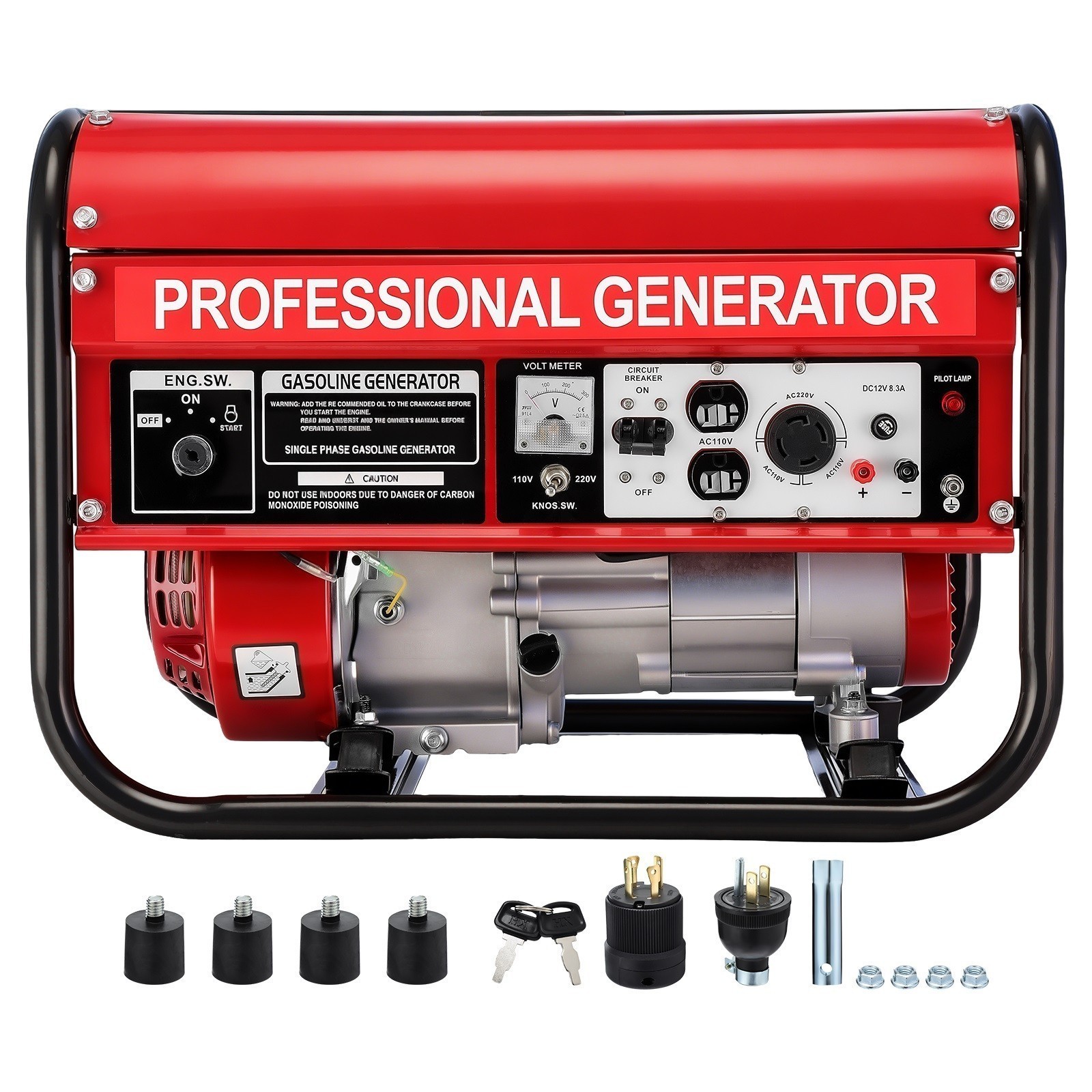 5000W Portable Inverter Generator Gas Powered Quiet for Home Backup Construction