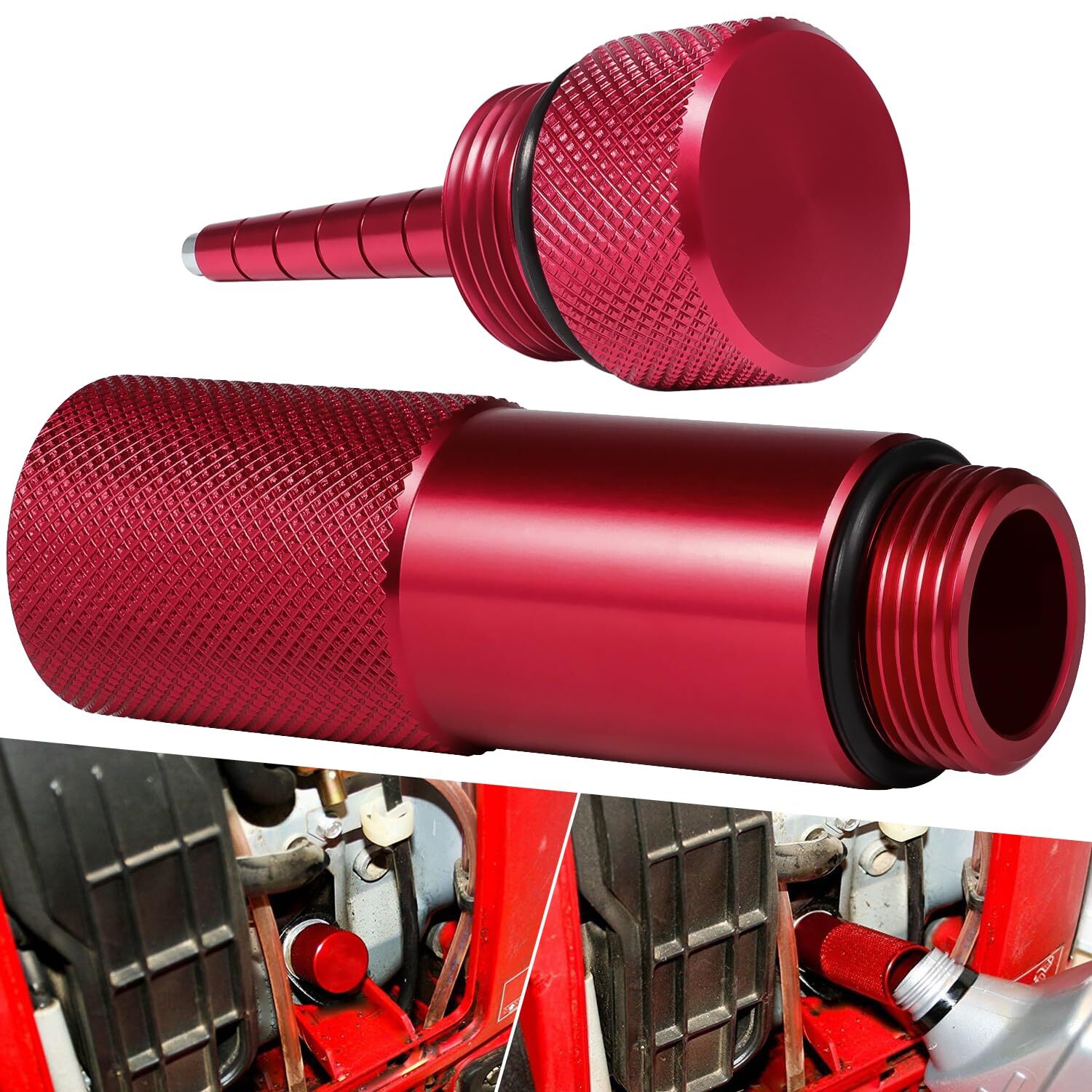 Red Oil Change Funnel and Oil Magnetic Dipstick for Honda Generator EU2200i