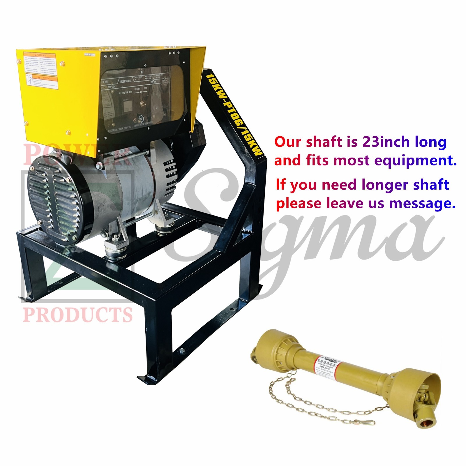 Sigma 15000 Watt 15KW Continuous 16000W 16KW Peak Tractor-Driven PTO Generator