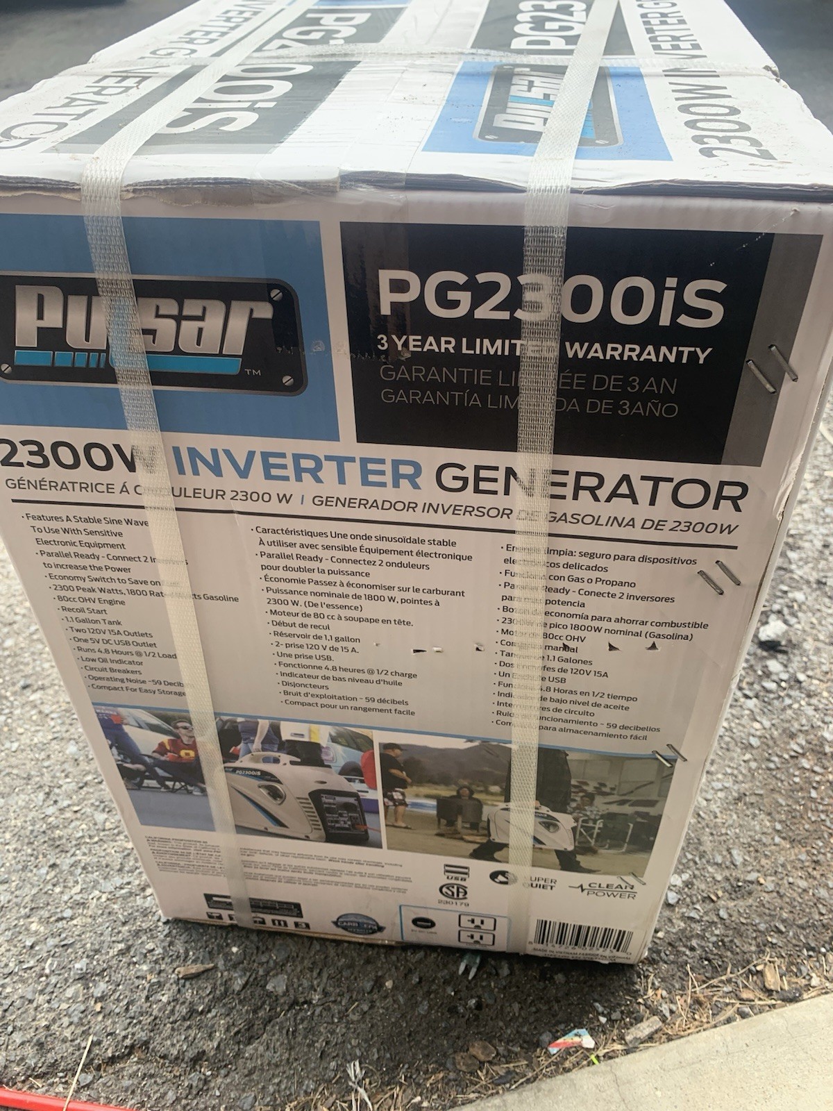 BRAND NEW Pulsar Gas-Powered 2300W Portable Inverter Generator PG2300IS (White)