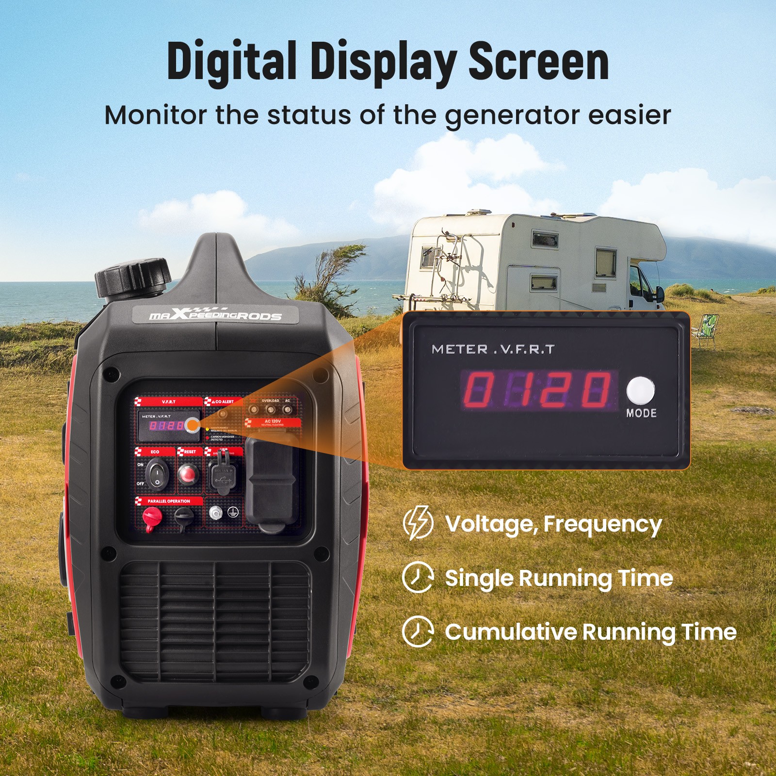 MXR2850 Portable 18kg 2850W Inverter Generator Gas Powered Quiet for RV Travel