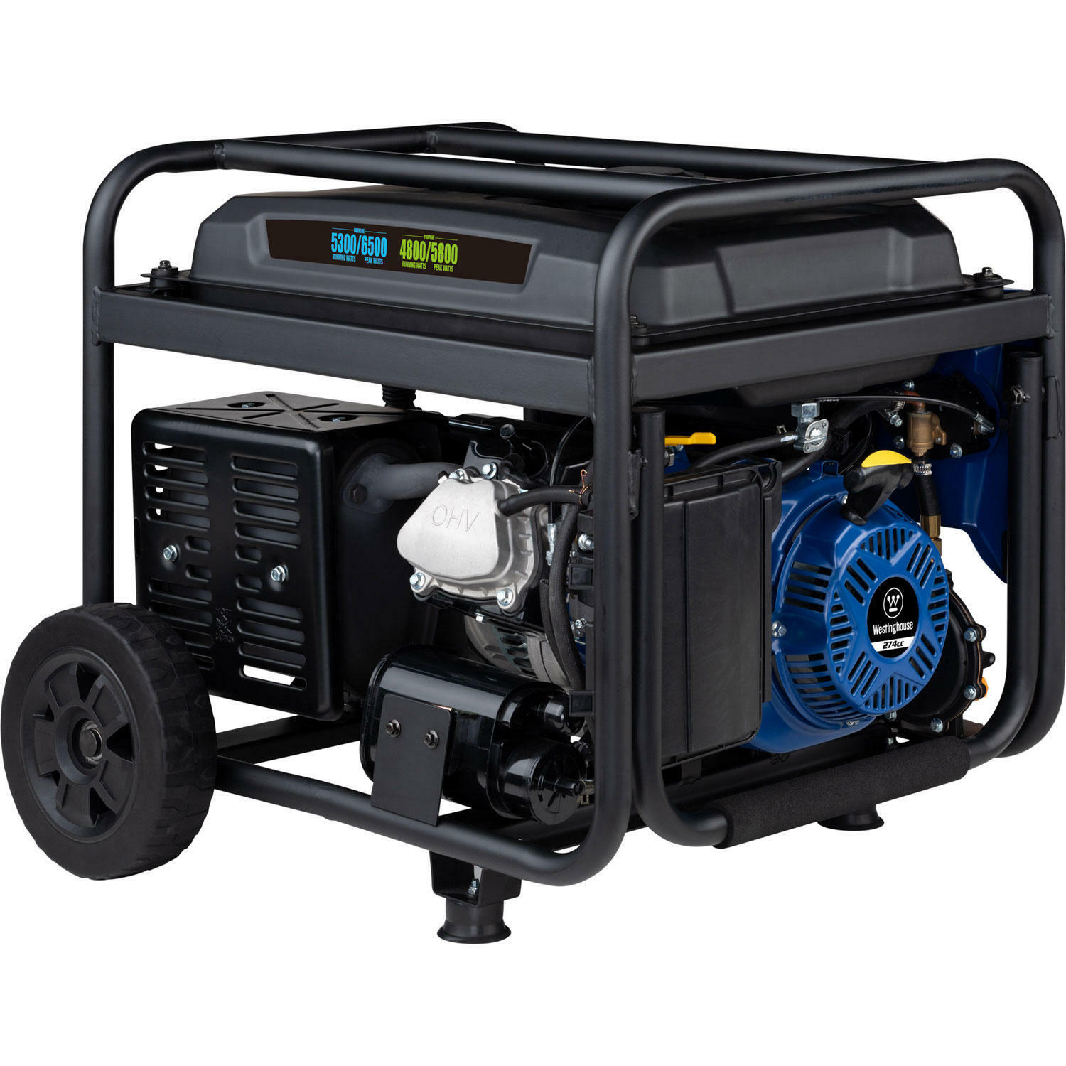 Westinghouse 6,500-Watt Portable Hybrid RV Ready Dual Fuel Gas Powered Generator