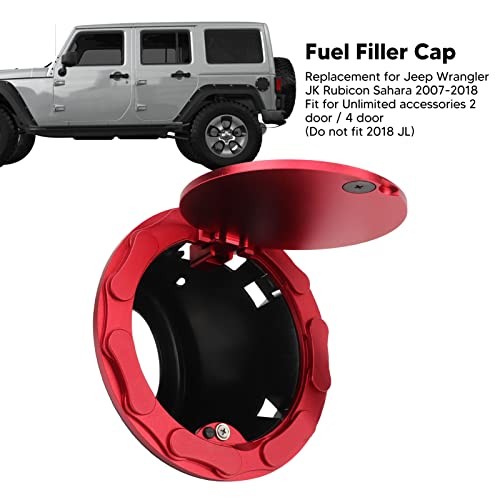 for Gas Fuel System Fuel Fuel Filler Cover Replacement for for Jk Sahara Red