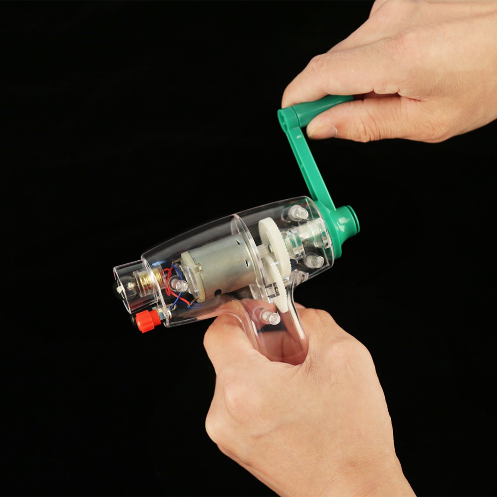 WHITE Hand Crank Driven Electricity Generator Mechanical Emergency Power