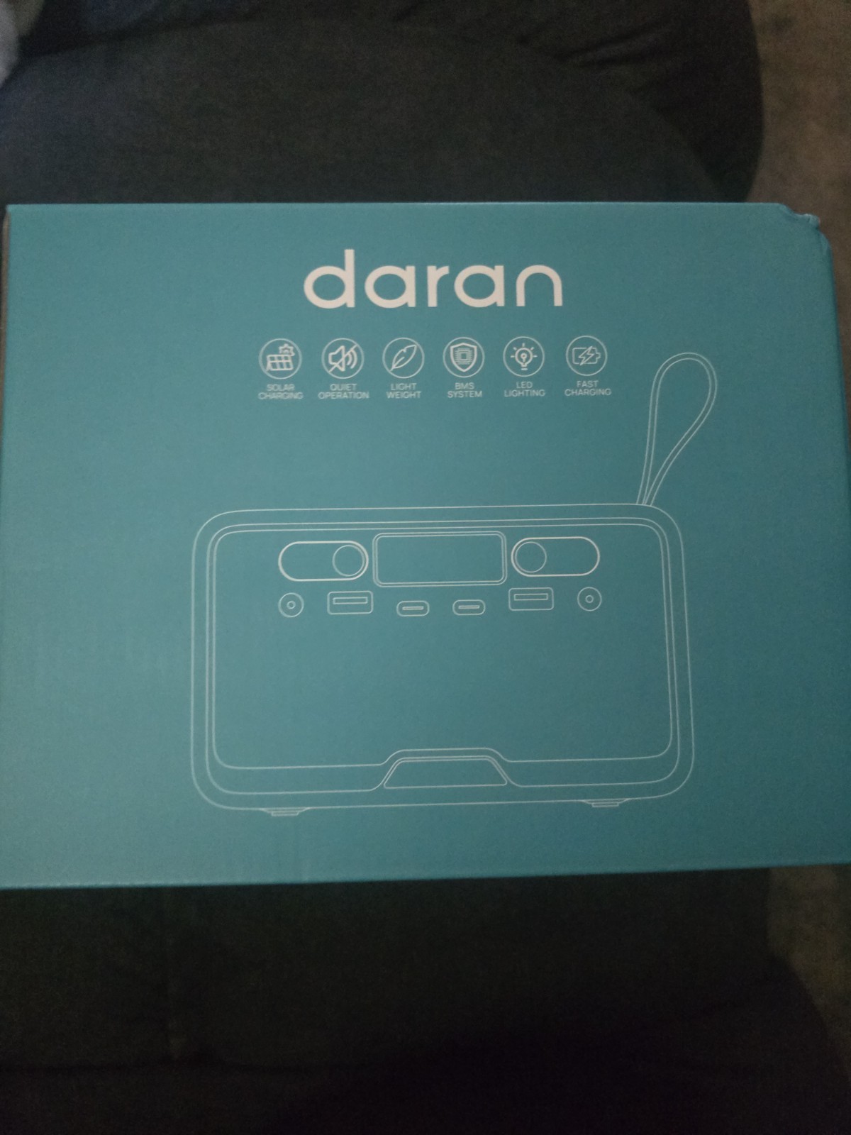 Daran Portable Power Generator Blue Solar Charging Quiet, Lightweight BMS LED