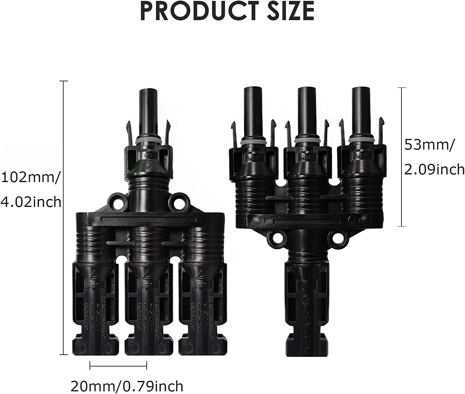 ALLPOWERS 3 to1 T Branch Connectors Solar Panel Power Parallel Adapter
