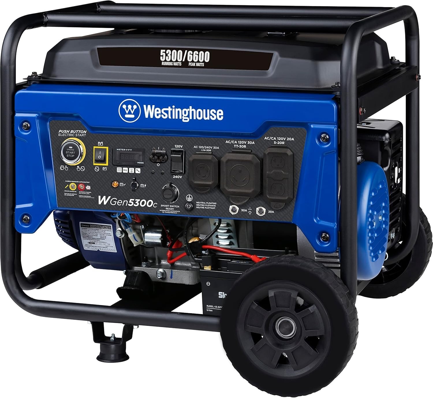 Westinghouse 6,600-W Portable Gas Powered Generator w/ Electric Start, CO Sensor