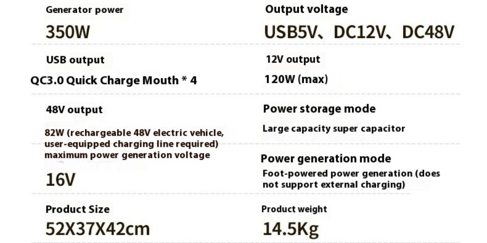 Pedal Generator Mobile Phone Power Bank Hand-crank Generator High Power