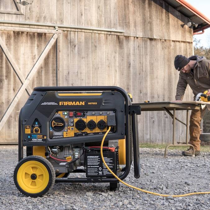 Firman 9400-W Portable Hybrid Dual Fuel Gas Generator, Electric Start, CO Sensor