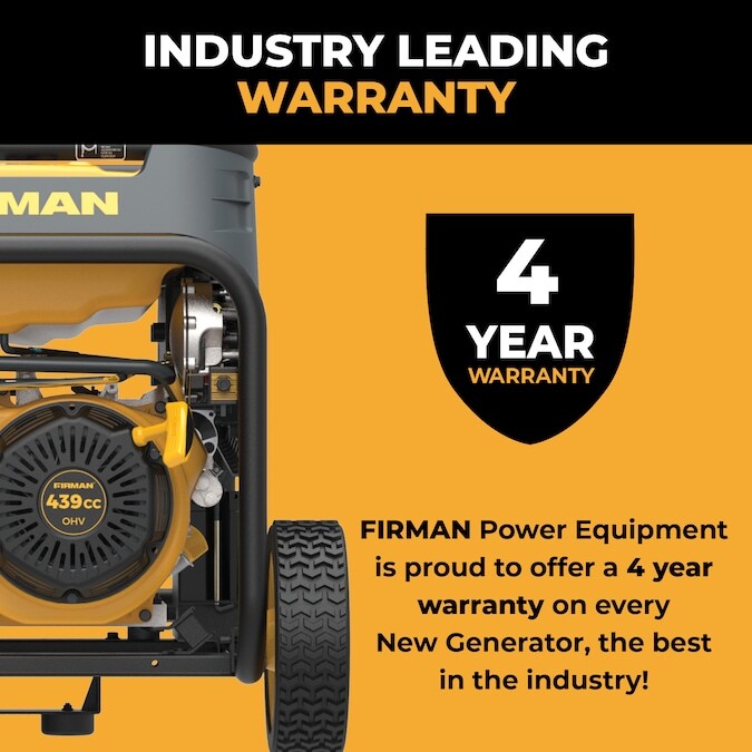 Firman 9400-W Portable Hybrid Dual Fuel Gas Generator, Electric Start, CO Sensor