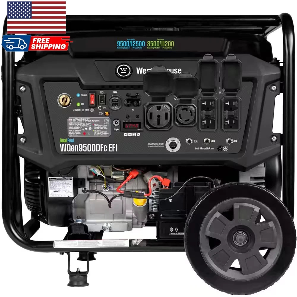 Westinghouse 12,500/9,500-Watt Dual Fuel Gas and Propane Powered EFI Portable US