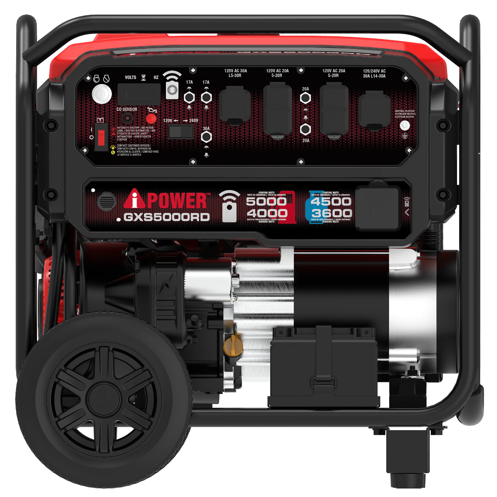 A-iPower GXS5000RD Remote Dual Fuel Portable Generator