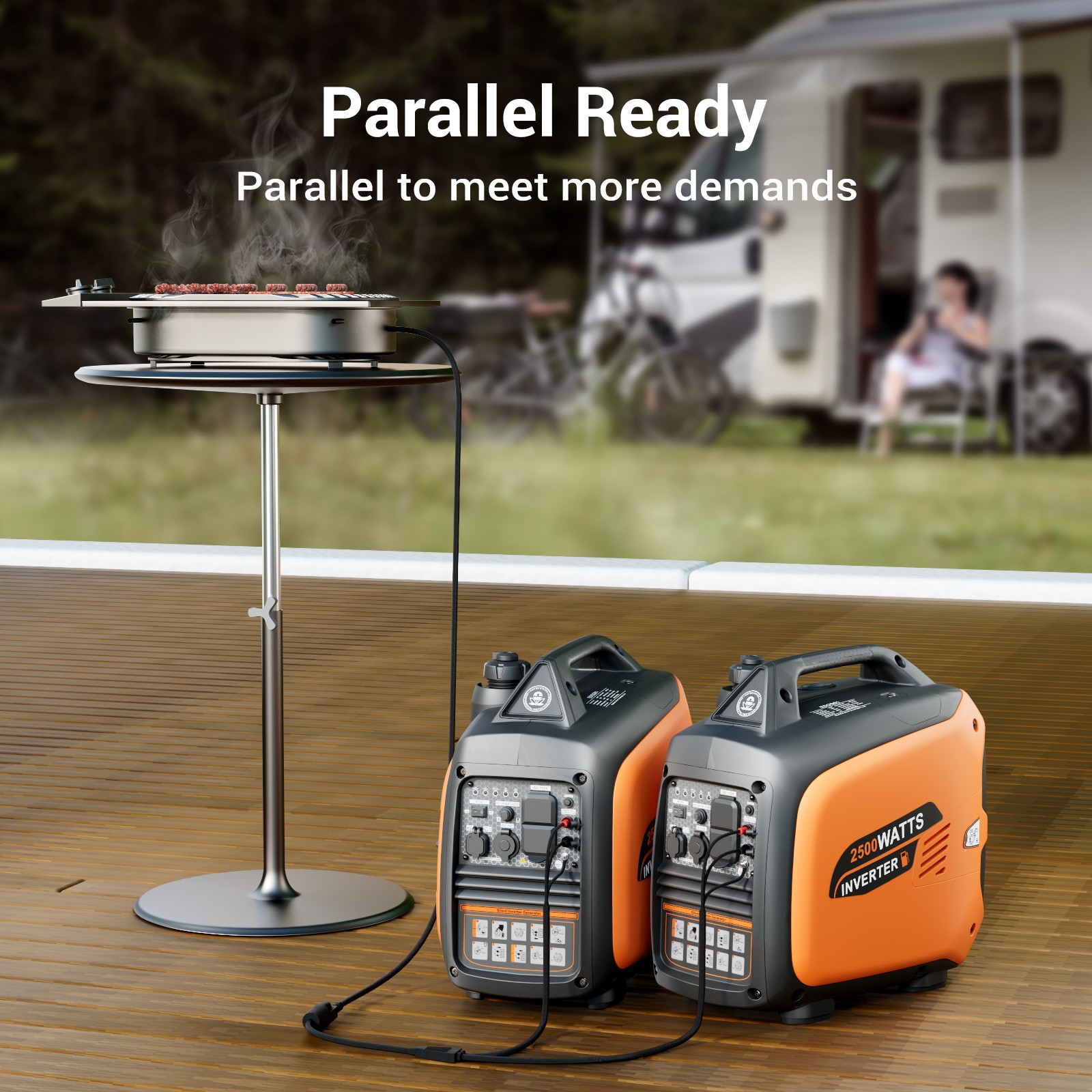 Efurden Portable Inverter Generator Gas Powered 2.5KW Super Quiet Emergency